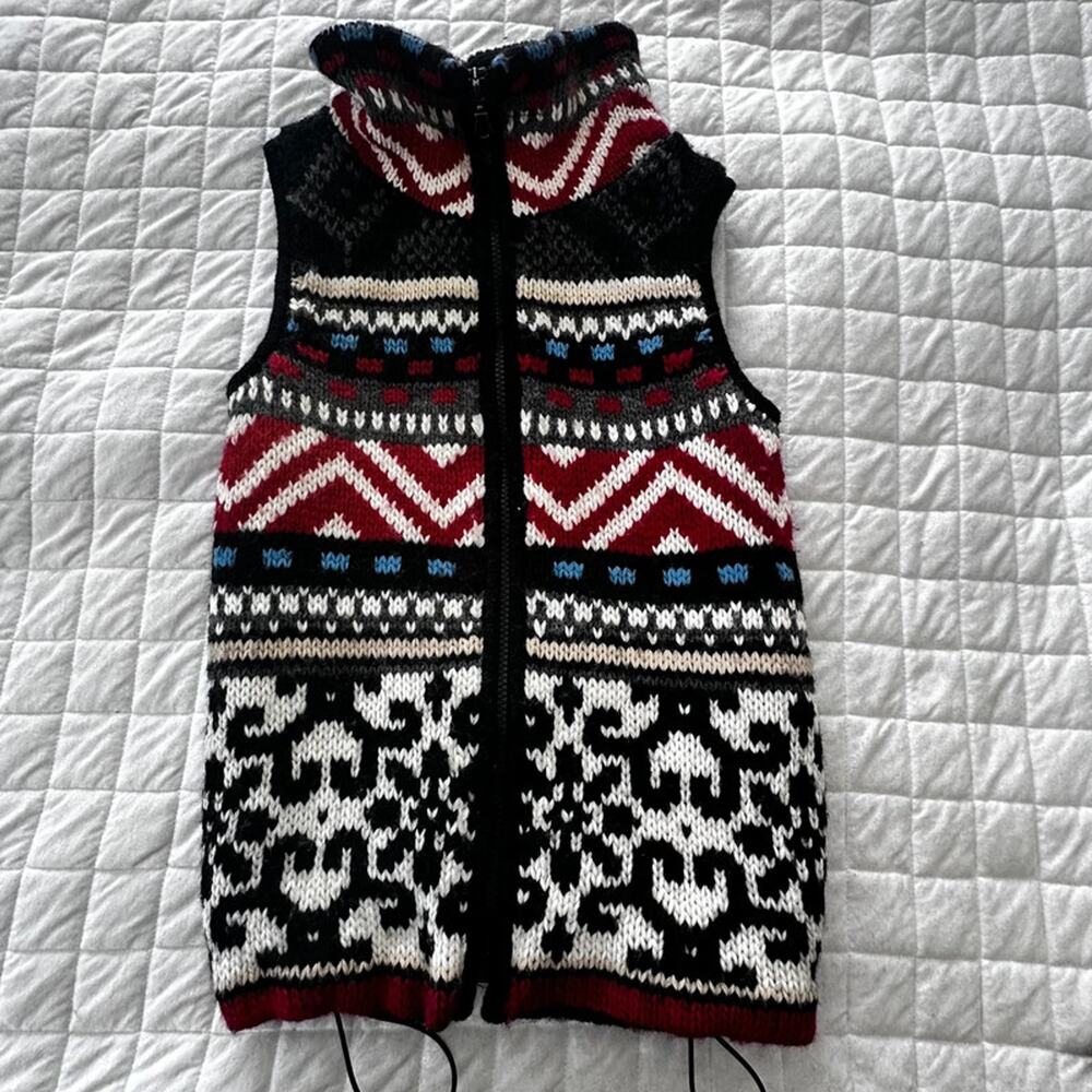 Icelandic Sweater Vest Womens *XS Full Zip Fair Island Nordic Outdoor Ski Preppy